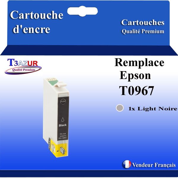Cartouche Compatible pour Epson Stylus photo R2880 remplace Epson T0967  Light Noire - T3AZUR