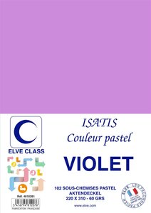 Paquet de 102 Sous-chemises 60 g 220 x 310 mm ISATIS Coloris Pastel Violet ELVE