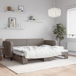 vidaXL Lit de jour avec lit gigogne taupe 80x200 cm tissu