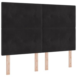 vidaXL Lit à ressort LED avec matelas Noir 160 x 200 cm tissu