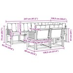 vidaXL Ensemble de canapés d'extérieur 7 Pièces Blanc et crème