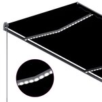 Vidaxl auvent automatique capteur de vent et led 300x250 cm anthracite