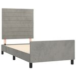 vidaXL Cadre de lit avec tête de lit Gris clair 100x200 cm Velours
