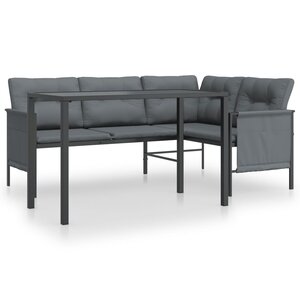 vidaXL Ensemble à manger de jardin 2 Pièces anthracite acier