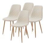 Lot de 4 chaises de salle à manger 88 x 44 x 55 cm moderne design robuste beige 03_0009839