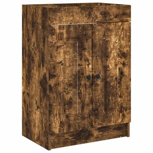 vidaXL Armoire sous évier de salle de bain Chêne fumé
