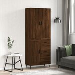 vidaXL Buffet haut Chêne marron 69 5x34x180 cm Bois d'ingénierie