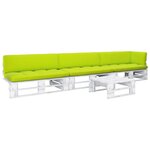 vidaXL Salon de jardin palette 4 Pièces et coussins Pin imprégné de blanc