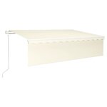 vidaXL Auvent automatique rétractable avec store 6x3 m Crème