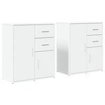 vidaXL Buffets 2 Pièces blanc 60x31x70 cm bois d'ingénierie