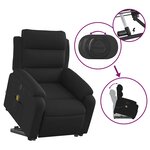 vidaXL Fauteuil inclinable de massage électrique Noir Tissu