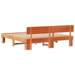vidaXL Cadre de lit avec tête de lit Brun cire 180 x 200 cm Pin massif
