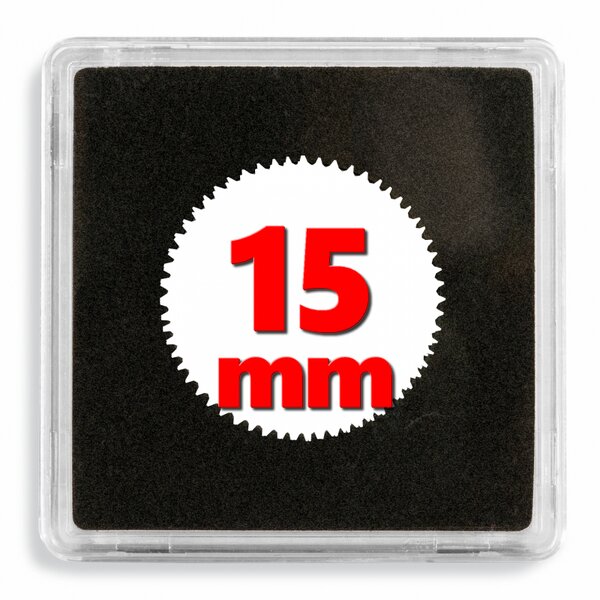 Capsules numismatiques carrées Quadrum 15mm. Paquet - 10 capsules