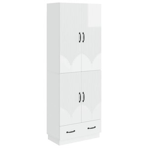 vidaXL Ensemble de Meubles 2 Pièces Blanc brillant Bois d'ingénierie