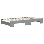 vidaXL Lit de jour avec gigogne et matelas gris clair 100x200 cm tissu