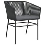 vidaXL Ensemble à manger de jardin et coussins 5 Pièces noir rotin verre