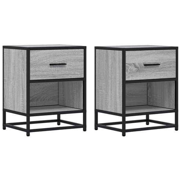 vidaXL Tables de chevet 2 Pièces sonoma gris 40x31x50 cm bois ingénierie