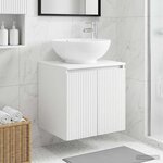 vidaXL Vanité de lavabo mural Blanc 49 5 x 44 5 x 65 cm