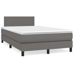 vidaXL Sommier à lattes de lit avec matelas gris 120x190 cm similicuir