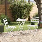vidaXL Ensemble bistrot 3 Pièces Blanc Acier