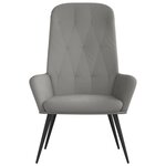 vidaXL Chaise de relaxation Gris clair Velours