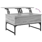 vidaXL Table basse sonoma gris 70x50x40 cm bois d'ingénierie et métal