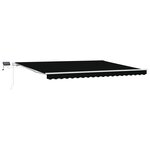 vidaXL Store rétractable manuel avec LED noir 450x350 cm