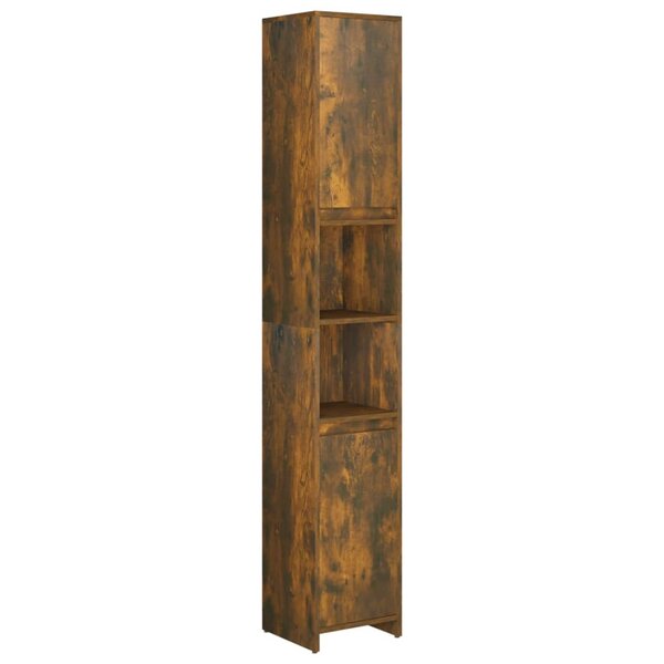 vidaXL Armoire de bain Chêne fumé 30x30x183 5 cm Bois d'ingénierie