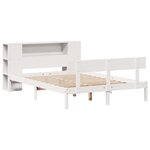 vidaXL Lit bibliothèque sans matelas blanc 140x190 cm bois pin massif
