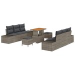 vidaXL Ensemble de canapé de jardin 9 Pièces Gris clair et gris foncé