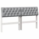 vidaXL Tête de lit capitonnée Gris clair 135 cm Pin massif