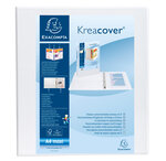 Classeur personnalisable Kreacover A4 Maxi 4 Ax Diam 40mm Dos 60 mm Blanc EXACOMPTA