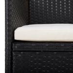 vidaXL Ensemble à manger de jardin avec coussins 7 Pièces Noir