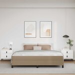 vidaXL Cadre de lit avec matelas Cappuccino 180 x 200 cm tissu