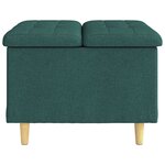 vidaXL Pouf de rangement avec coussin Vert foncé 60 x 60 x 45 cm tissu