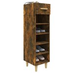 vidaXL Meuble à chaussures Chêne fumé 30x35x105 cm Bois d'ingénierie