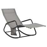 vidaXL Chaise longue acier et textilène gris
