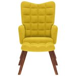 vidaXL Fauteuil relax avec tabouret en velours jaune