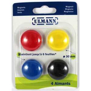 4 aimants couleur 30mm - ulmann