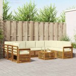 vidaXL Ensembles de canapés avec coussin 10 Pièces Naturel et Crème