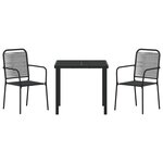 vidaXL Ensemble de salle à manger pour jardin 3 Pièces Noir