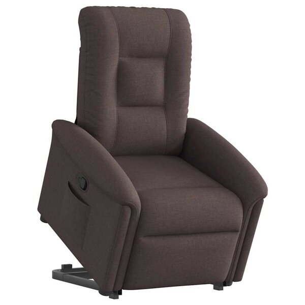 vidaXL Fauteuil inclinable marron foncé tissu