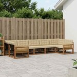 vidaXL Ensemble de canapés d'extérieur 7 Pièces Naturel et Beige