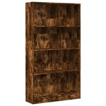 vidaXL Bibliothèque chêne fumé 80x24x143 cm bois d'ingénierie