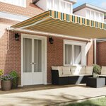 vidaXL Auvent rétractable électrique Vert et jaune 500 × 350 cm