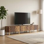 vidaXL Meuble TV 147 x 34 5 x 30 cm Bois ancien Bois d'ingénierie
