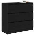 vidaXL Buffet chêne noir 80x35x76 cm bois d'ingénierie
