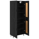 vidaXL Haut Armoire 2 Pièces Chêne noir Bois Aggloméré et Verre