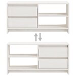 vidaXL Meuble TV Blanc 80x31x39 cm Bois de pin massif