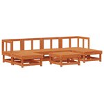 vidaXL Ensemble de salon de jardin 7 Pièces Brun cire Bois de pin massif